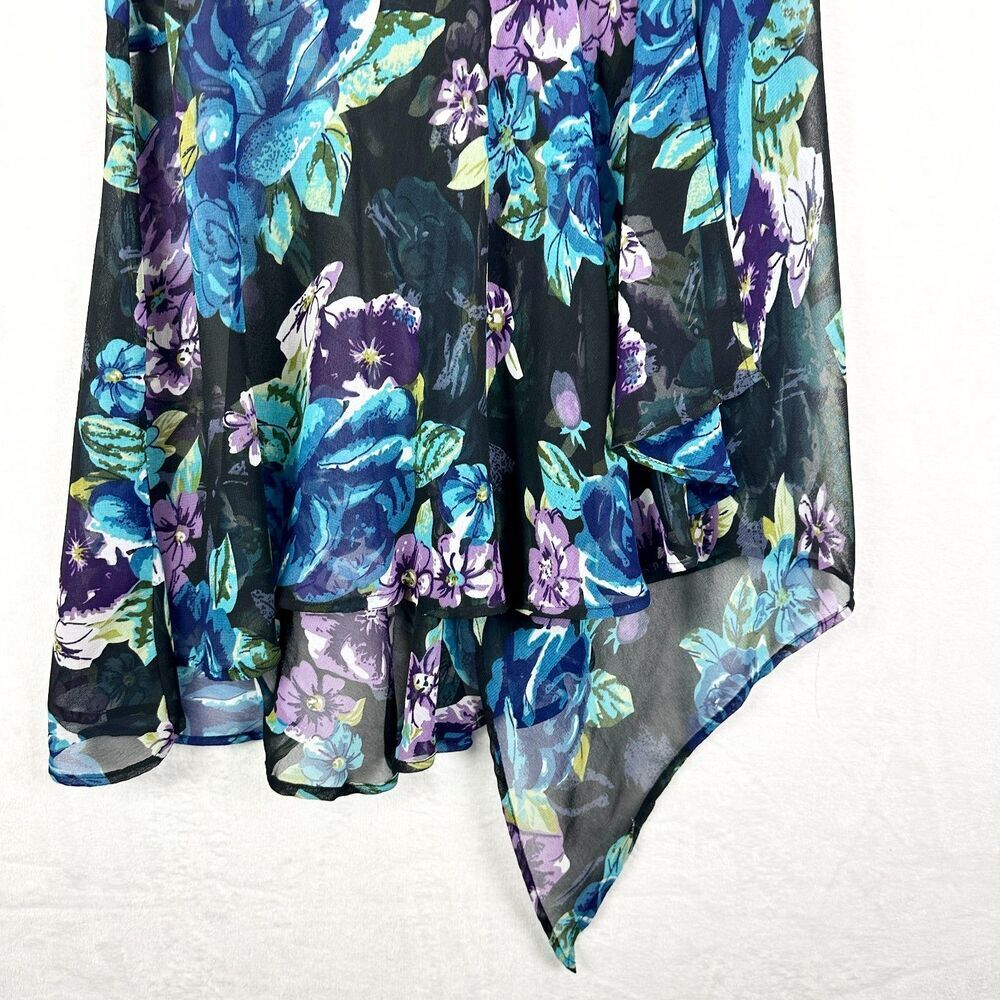 Vintage Connected Apparel Beaded Floral Whimsigoth Midi Dress Size Large Fairy - Picture 4 of 8